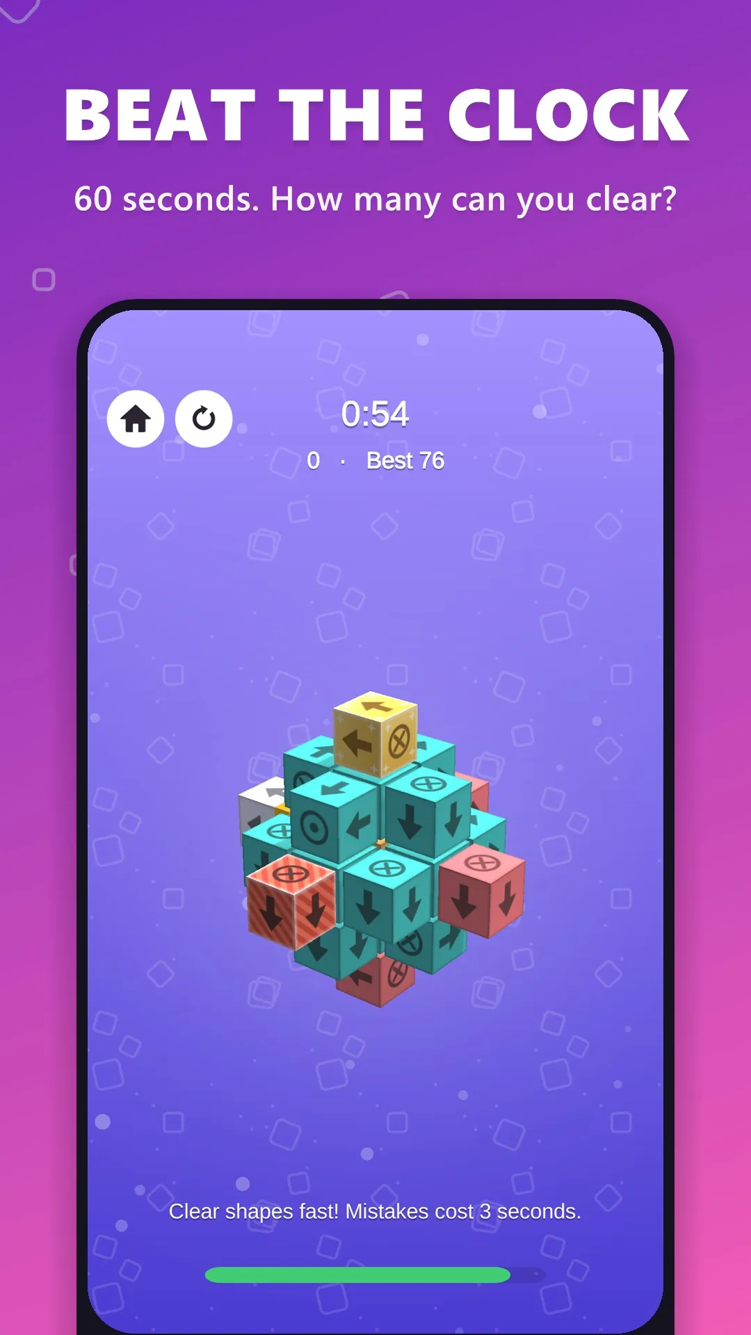 Time Rush mode: clear shapes against the clock